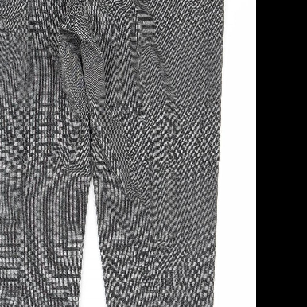 Marks and Spencer Mens Grey Check  Trousers  Size 44 L31 in