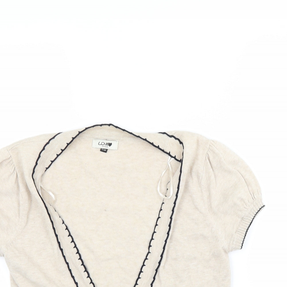 Preworn Womens Beige   Cardigan Jumper Size 12