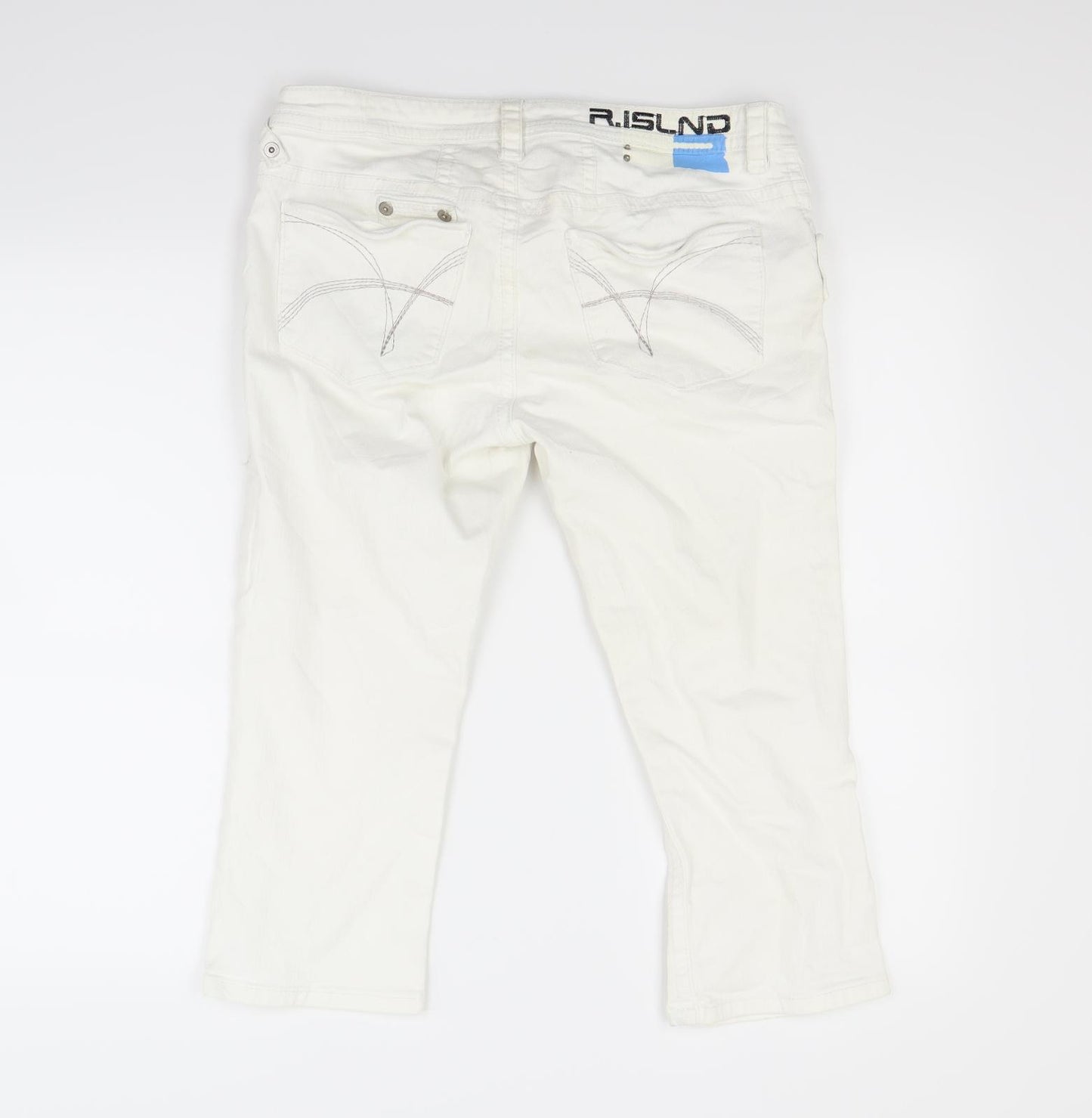 River Island Womens White  Denim Capri Jeans Size 12 L20 in