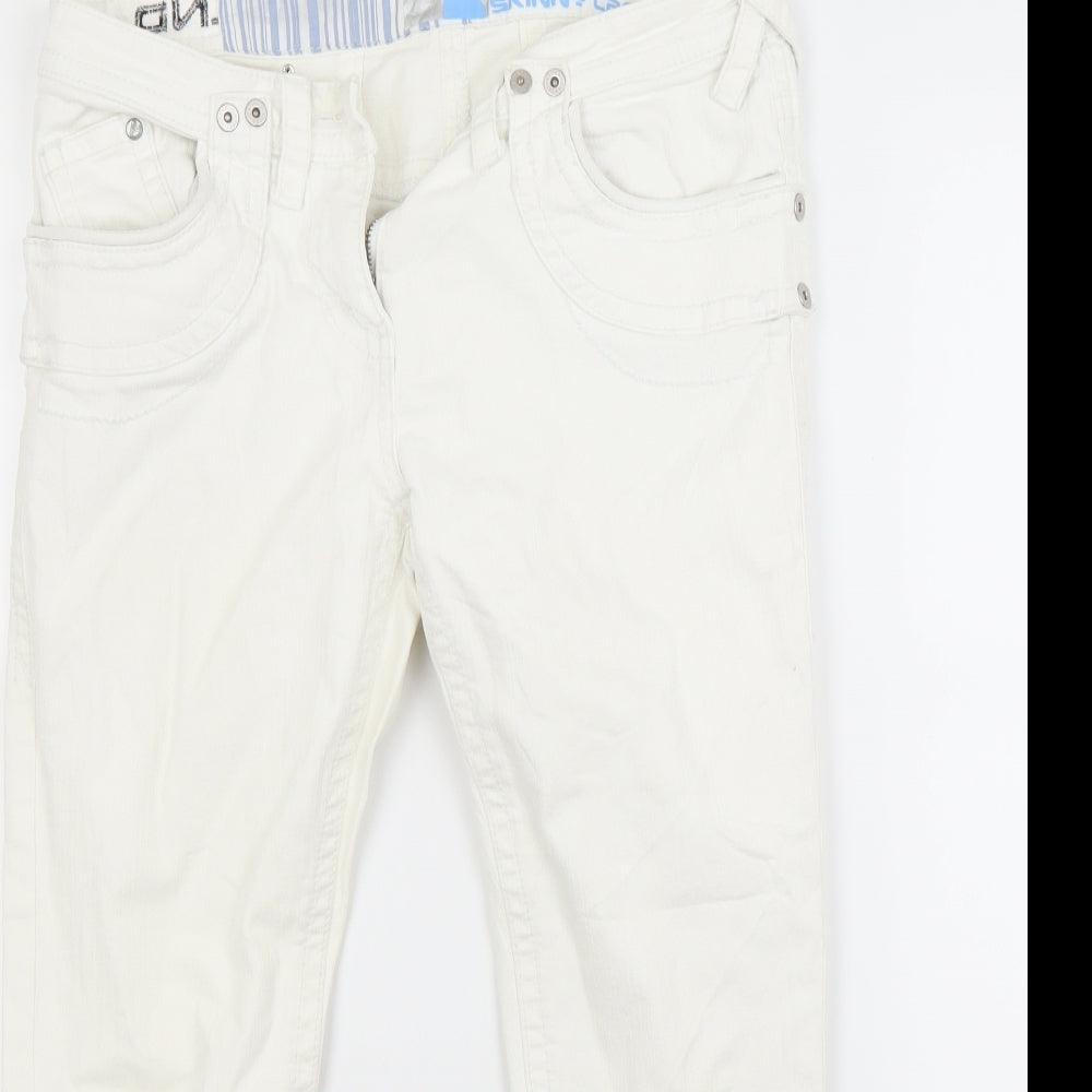 River Island Womens White  Denim Capri Jeans Size 12 L20 in