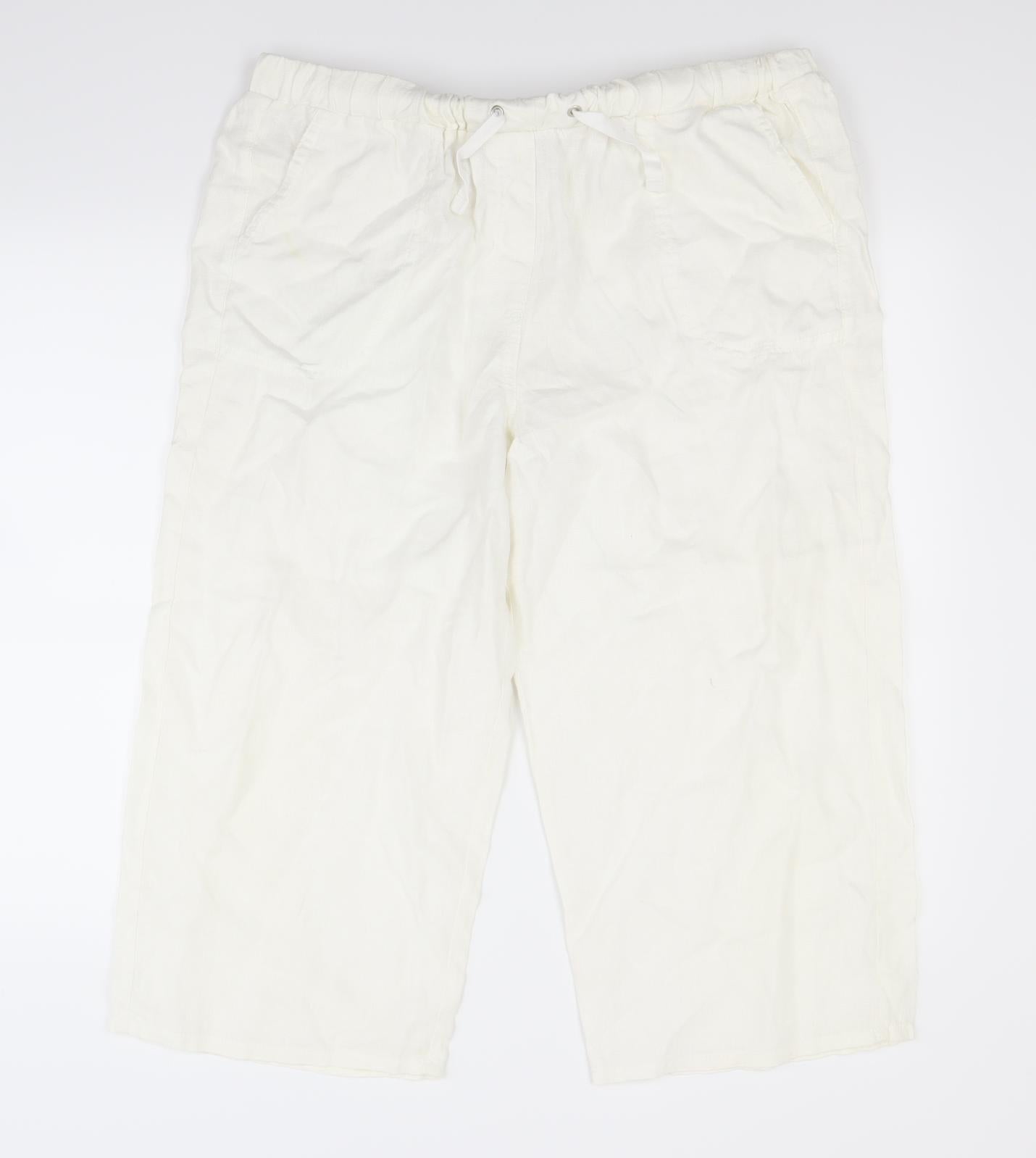 Marks and Spencer Womens White   Trousers  Size 16 L21 in