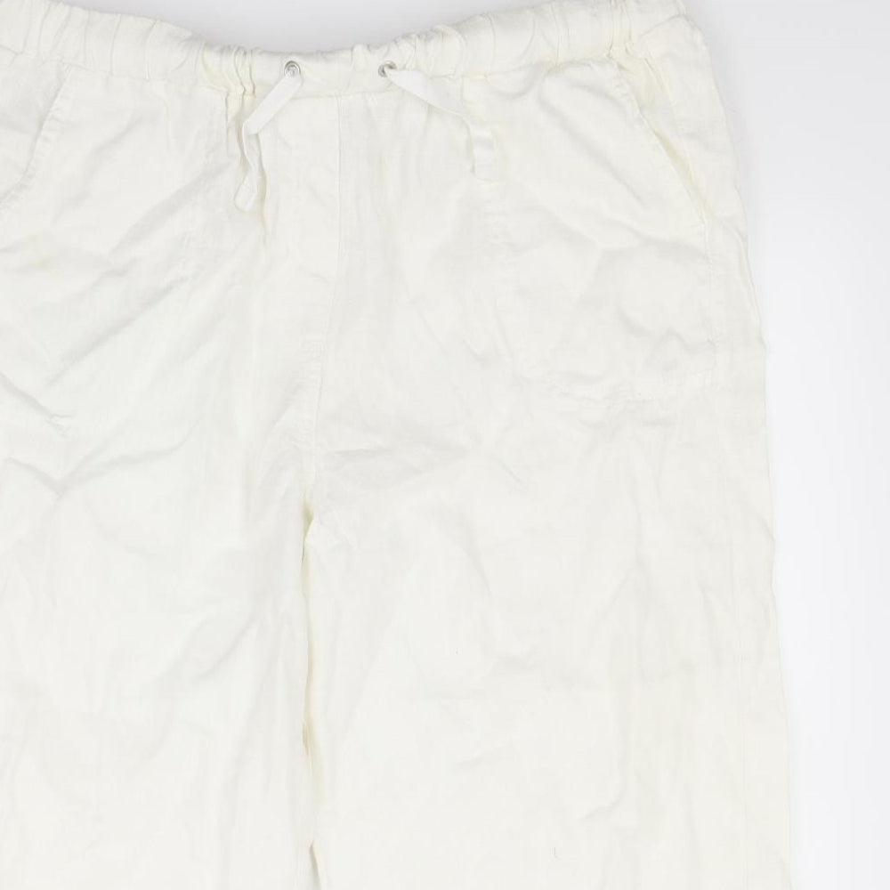 Marks and Spencer Womens White   Trousers  Size 16 L21 in