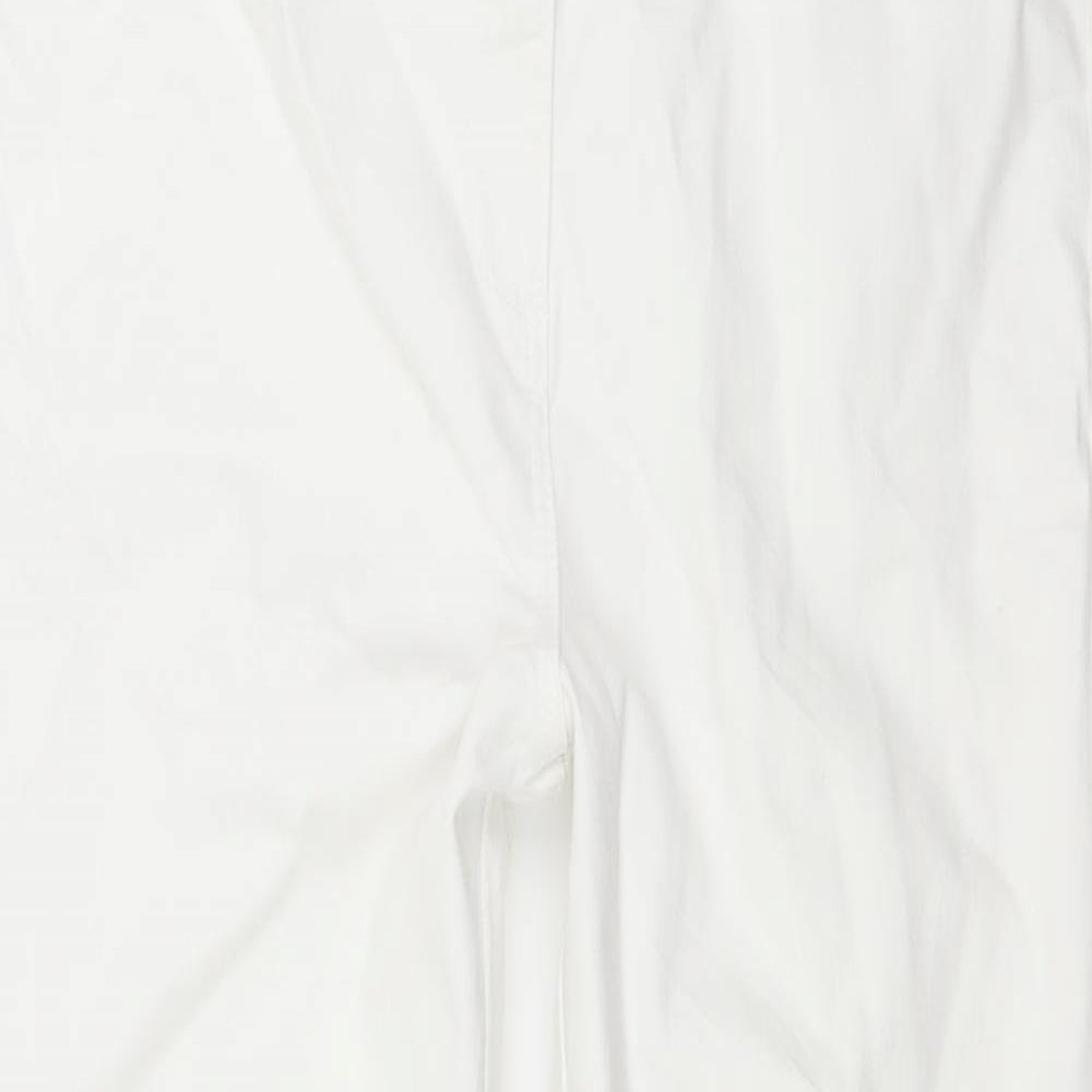 M&Co Womens White  Denim Straight Jeans Size 14 L28 in