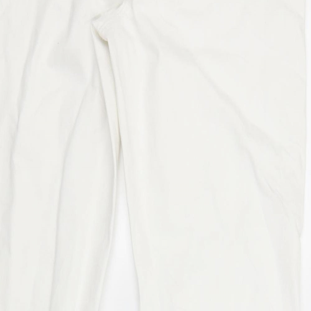 M&Co Womens White  Denim Straight Jeans Size 14 L28 in