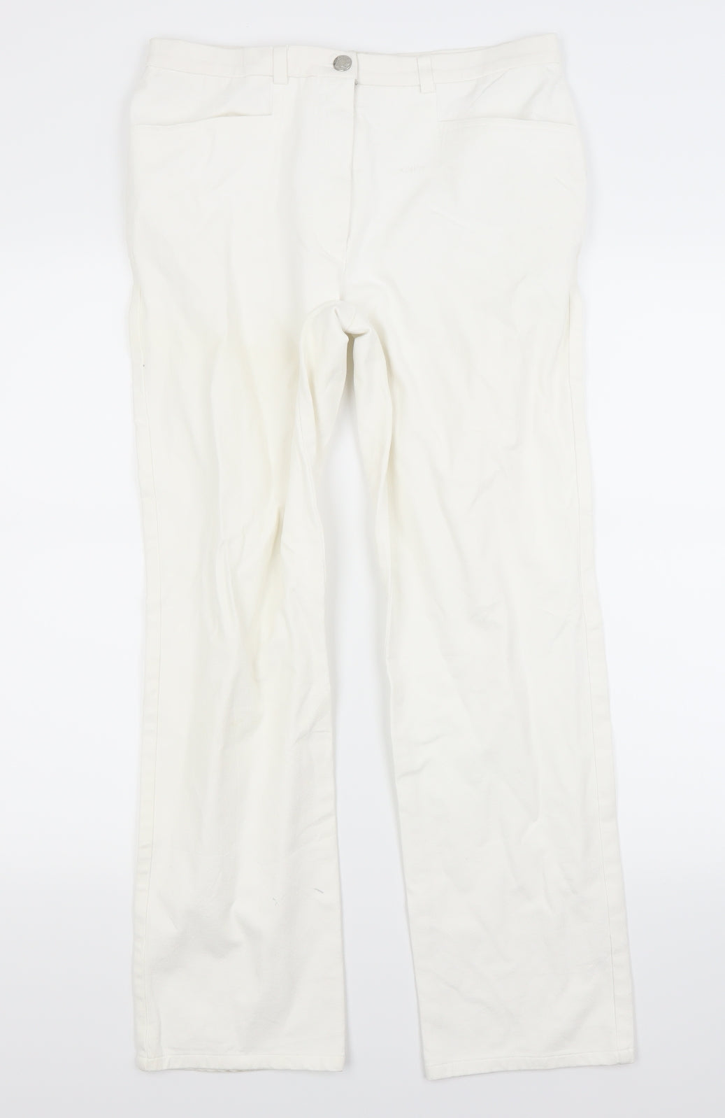 Viyella Womens White  Denim Straight Jeans Size 12 L27 in