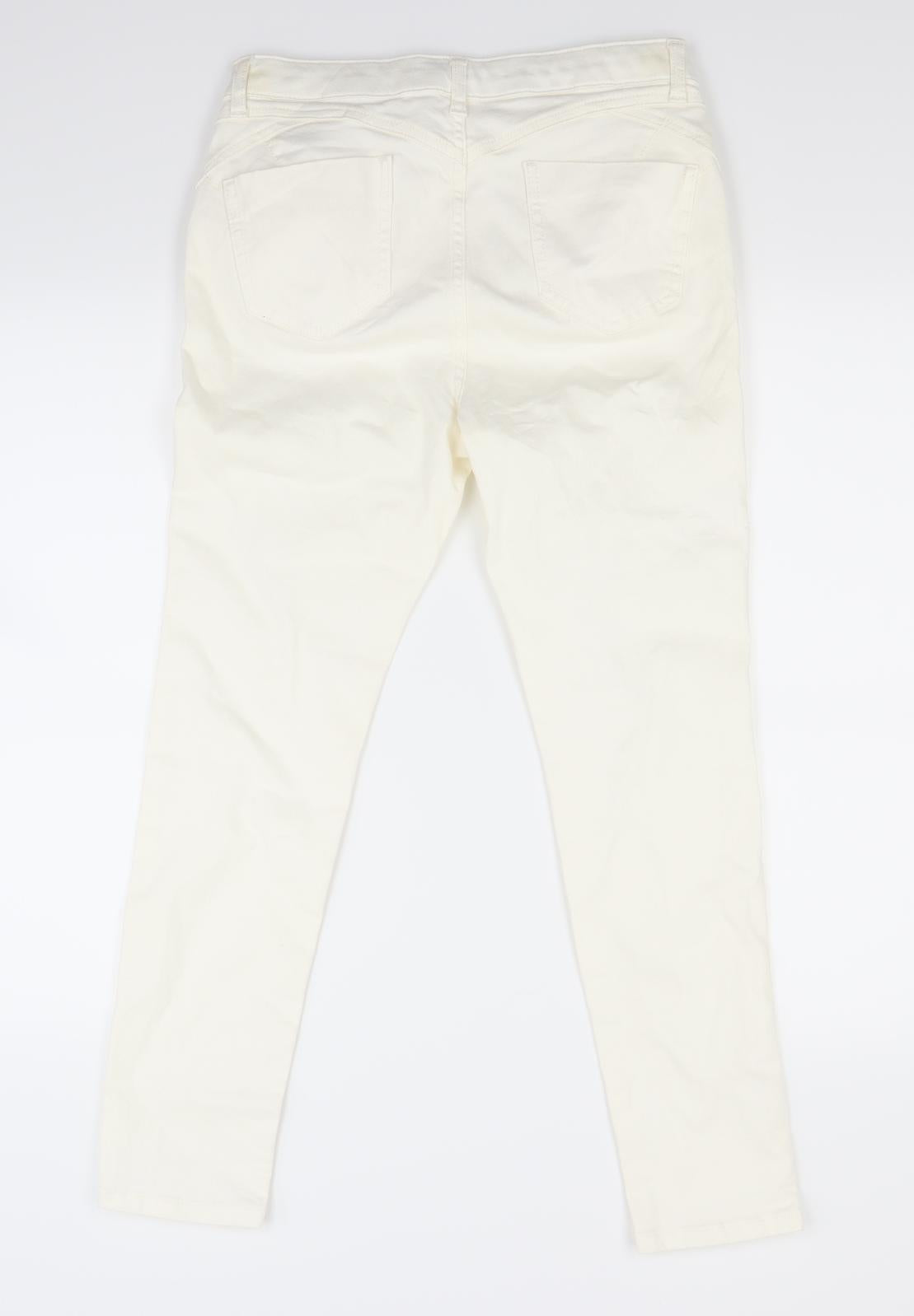 Per Una Womens Ivory  Denim Jegging Jeans Size 12 L27 in