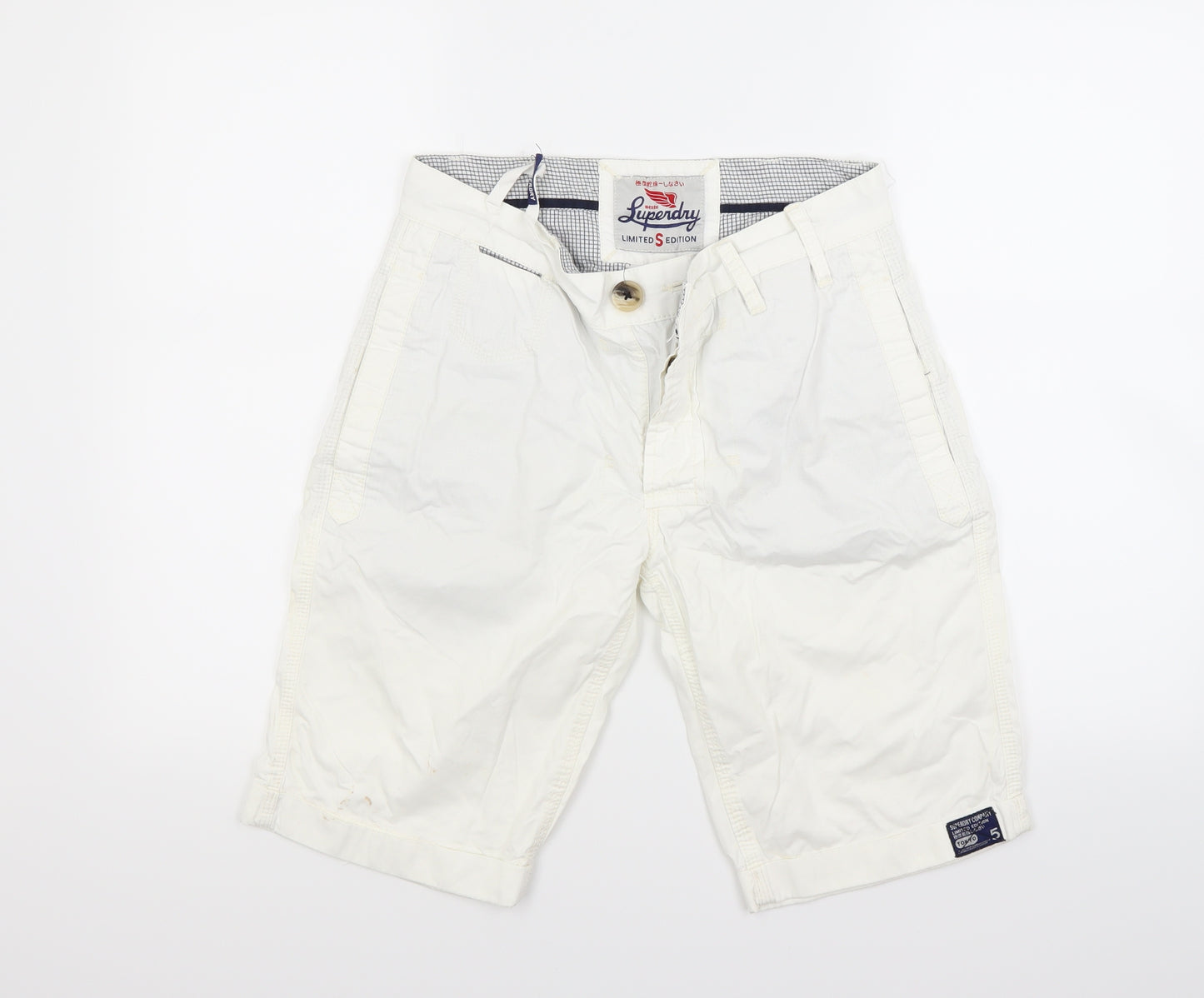 Superdry Mens White   Chino Shorts Size S