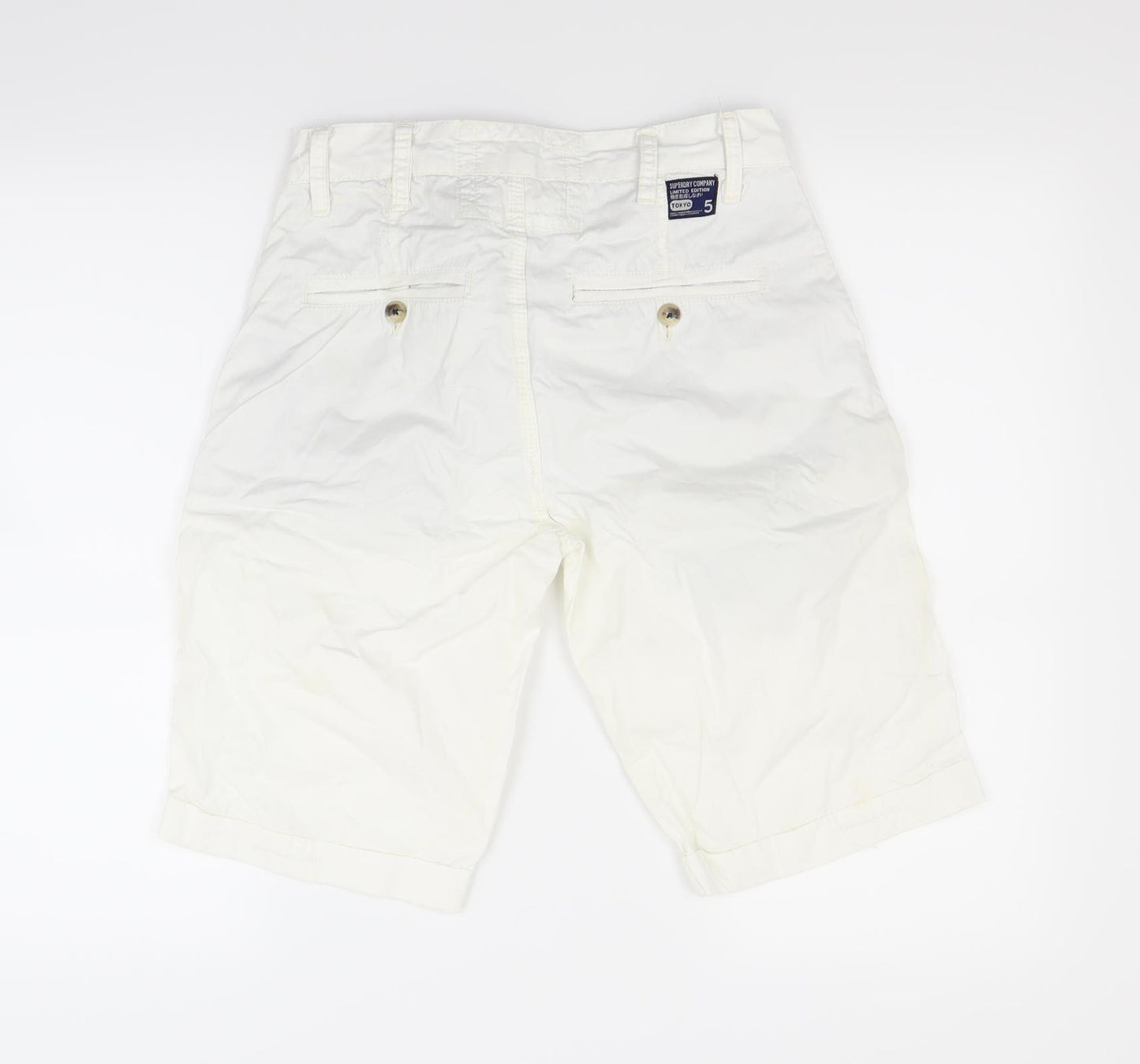 Superdry Mens White   Chino Shorts Size S
