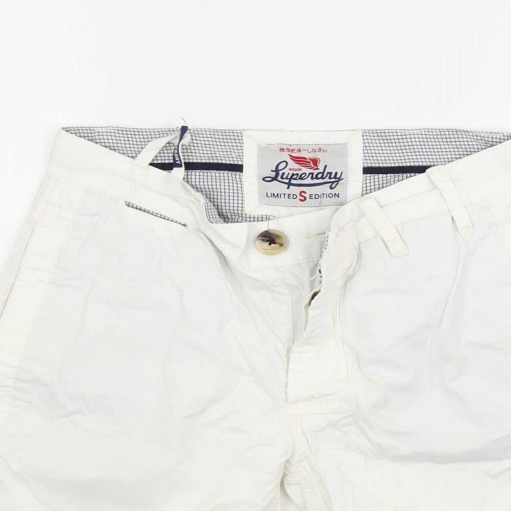 Superdry Mens White   Chino Shorts Size S