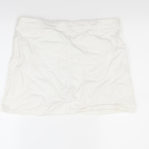Primark Womens White  Denim Mini Skirt Size 12
