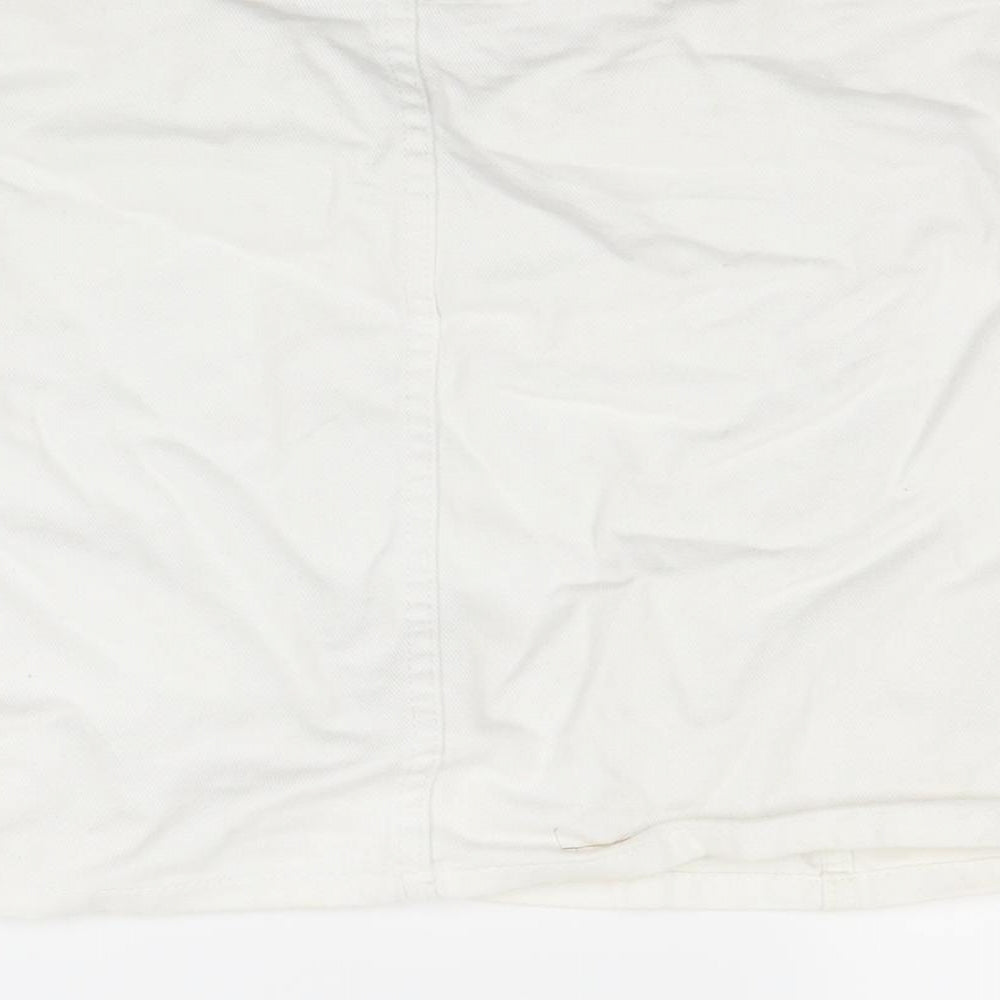 Primark Womens White  Denim Mini Skirt Size 12