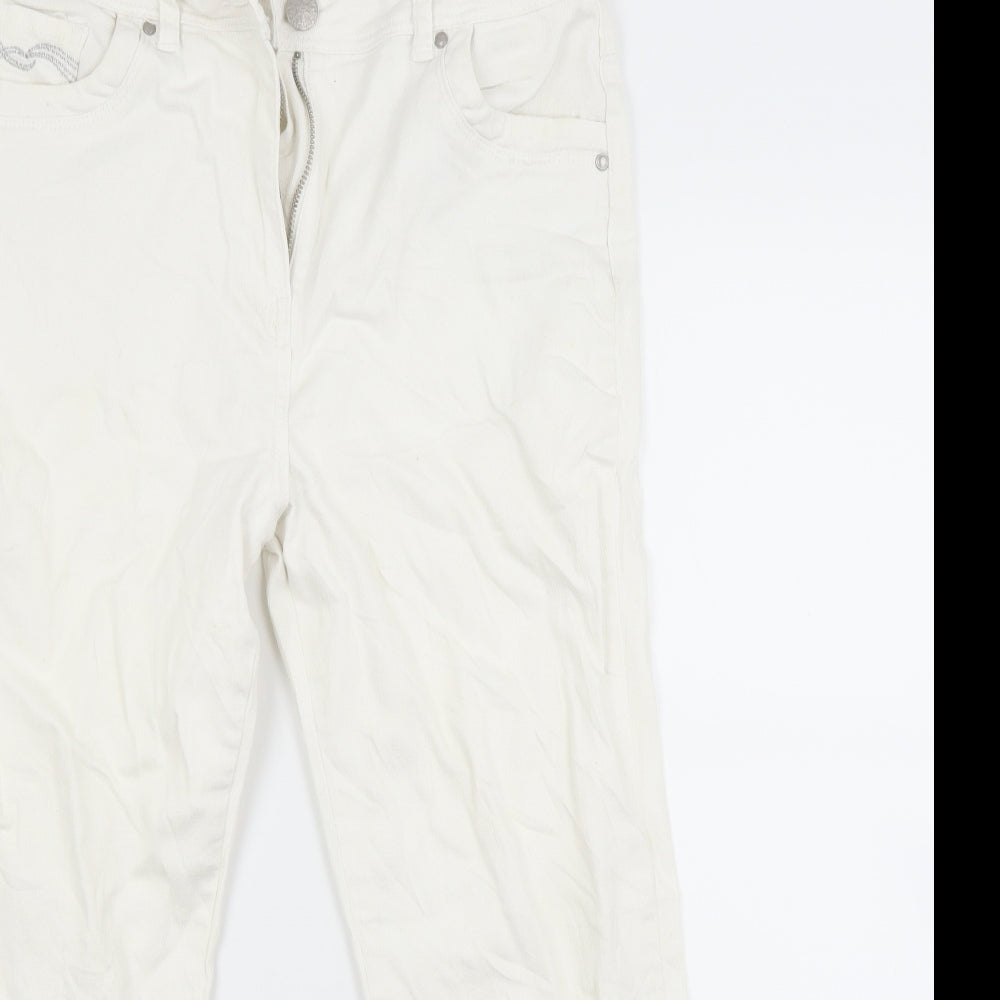David Emanuel Womens White  Denim Capri Jeans Size 14 L22.5 in