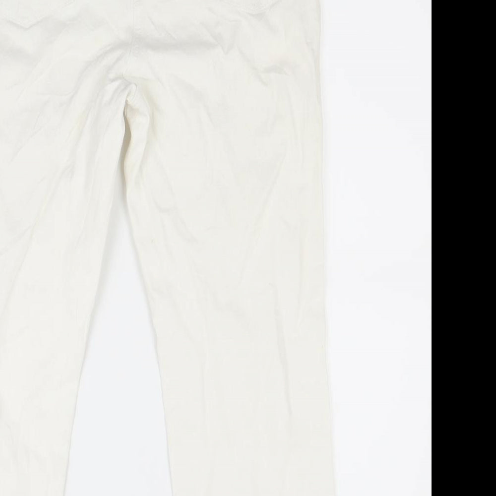 David Emanuel Womens White  Denim Capri Jeans Size 14 L22.5 in
