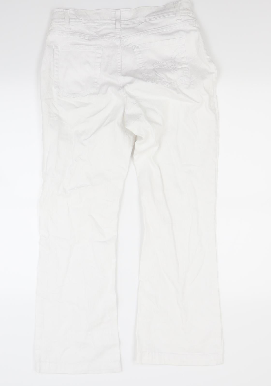 Per Una Womens White  Denim Bootcut Jeans Size 12 L26 in