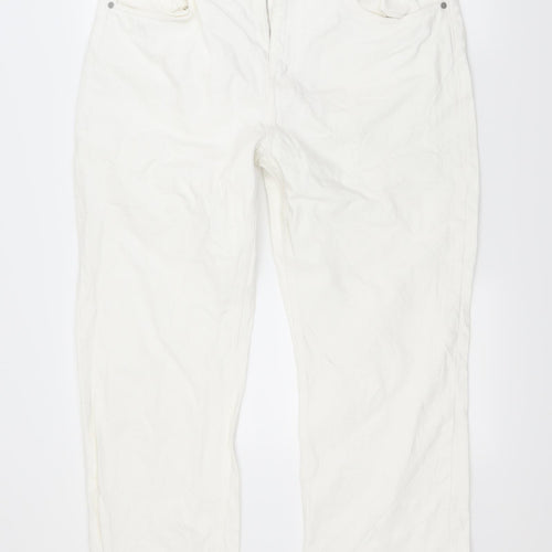 Weekday Mens White  Denim Straight Jeans Size 34 L30 in