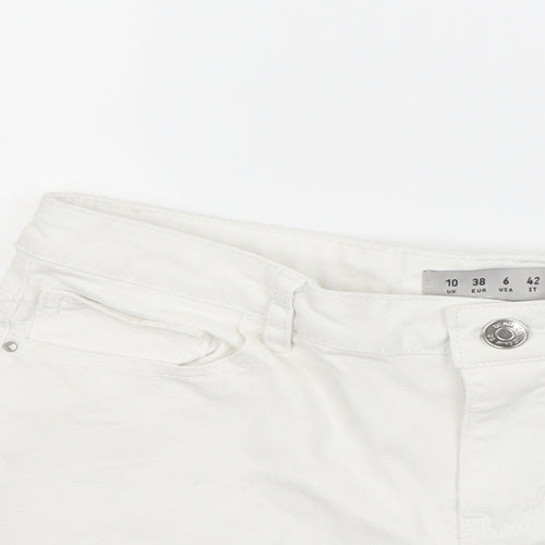 Primark Womens White  Denim Cut-Off Shorts Size 10