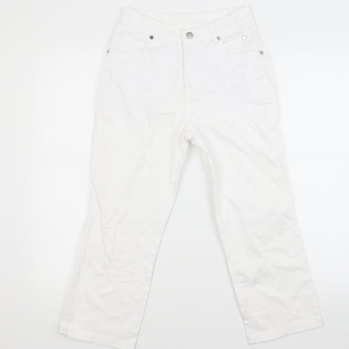 Marble Womens White  Denim Cropped Jeans Size 10 L20 in