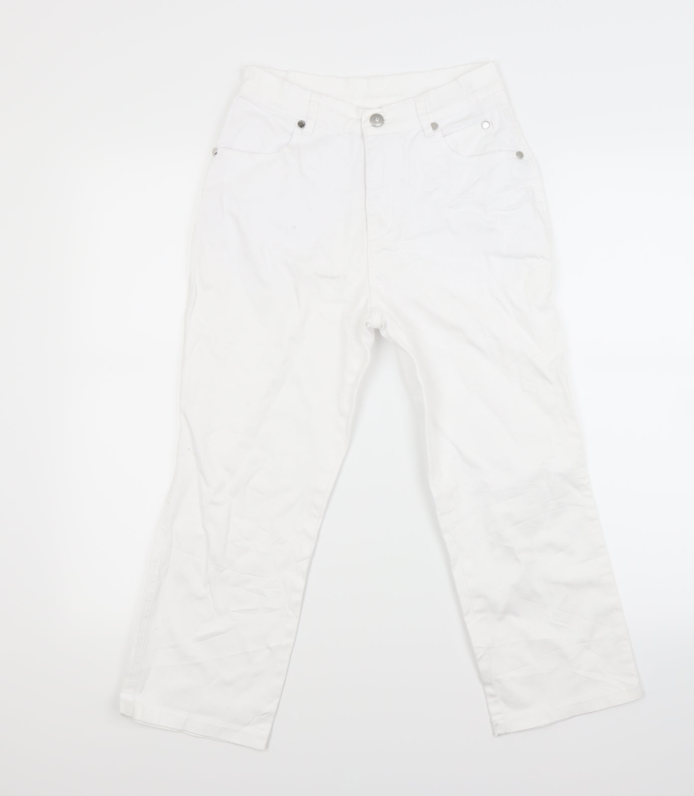 Marble Womens White  Denim Cropped Jeans Size 10 L20 in
