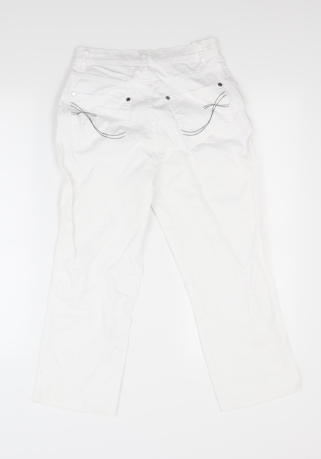 Marble Womens White  Denim Cropped Jeans Size 10 L20 in