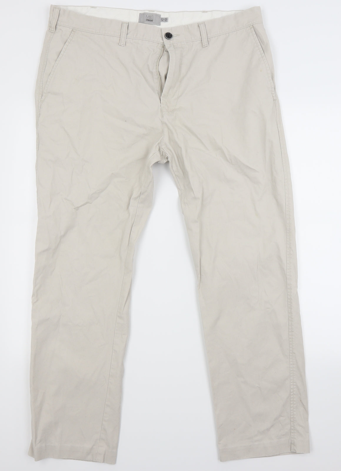Marks and Spencer Mens Beige   Trousers  Size 38 L31 in
