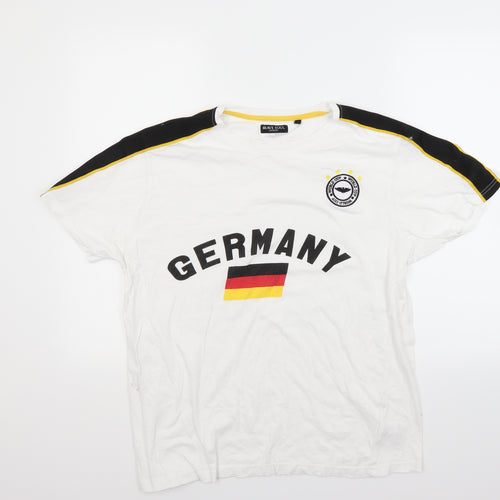 Brave Soul Womens White   Basic T-Shirt Size L  - German Football