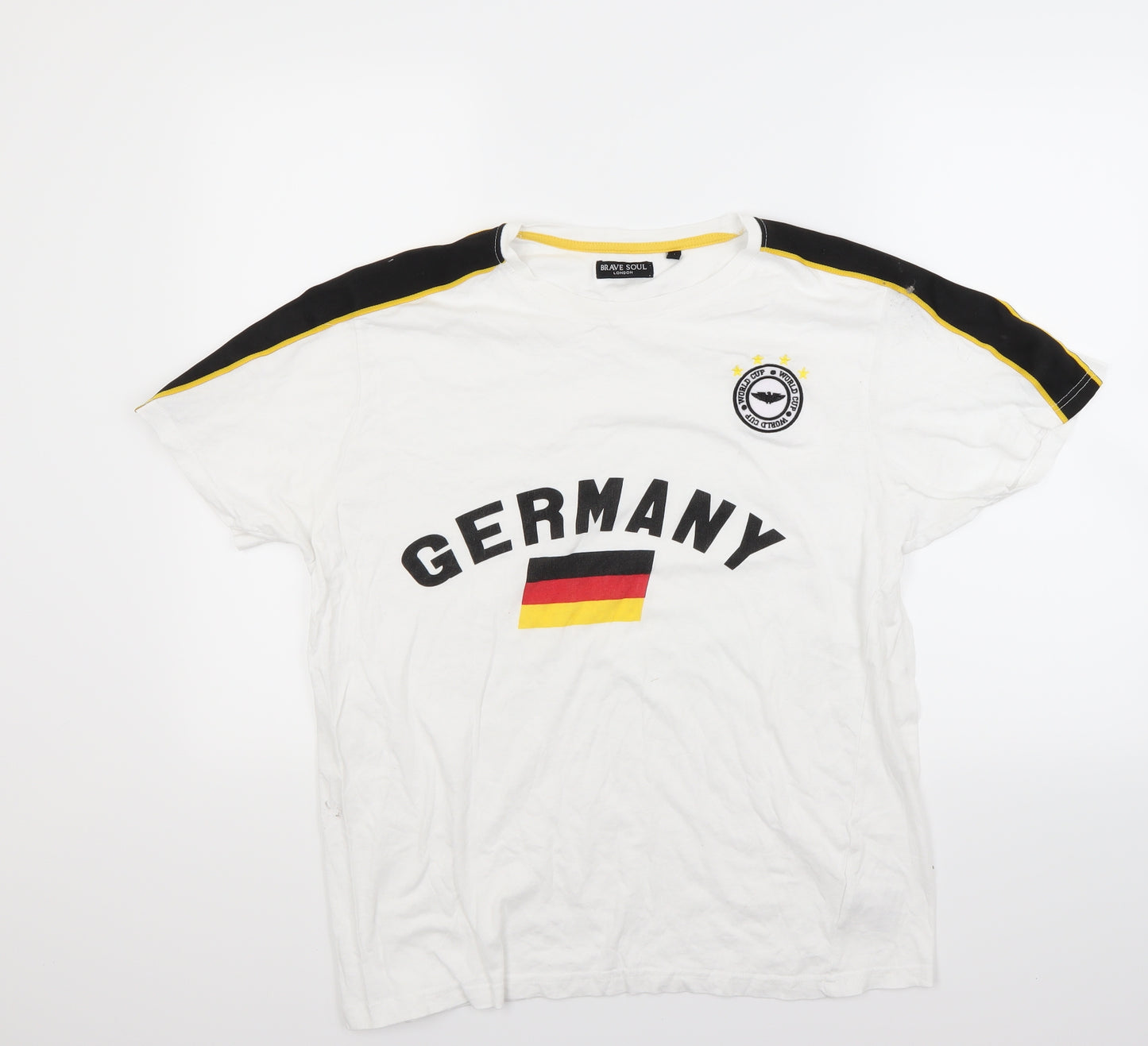 Brave Soul Womens White   Basic T-Shirt Size L  - German Football