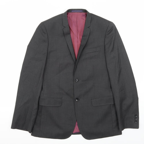 Trueman Mens Grey   Jacket Suit Jacket Size 36
