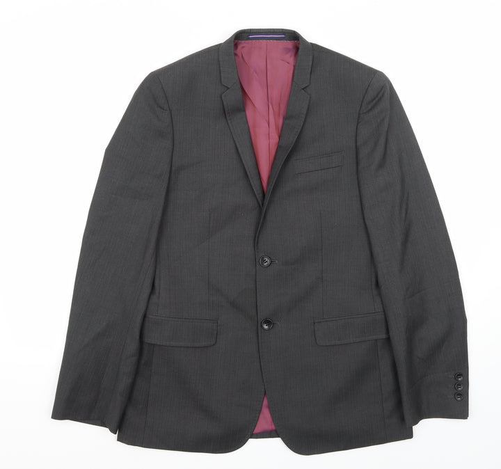Trueman Mens Grey   Jacket Suit Jacket Size 36
