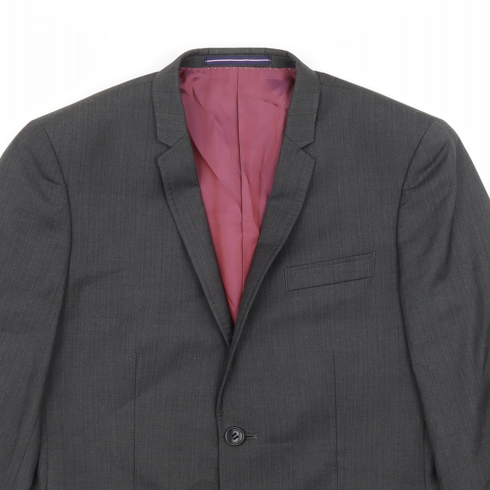 Trueman Mens Grey   Jacket Suit Jacket Size 36