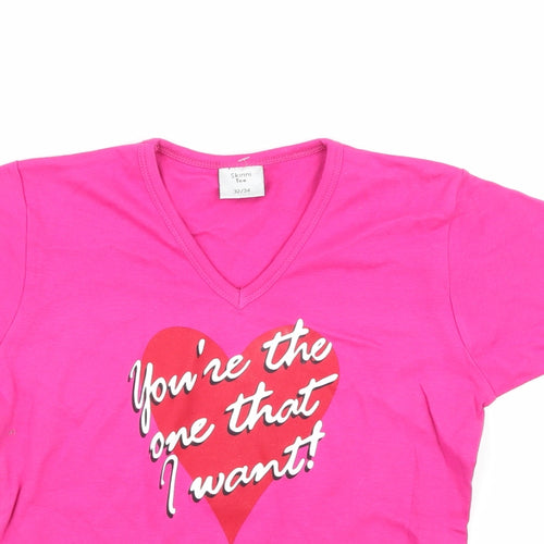 Skinni tee Womens Pink   Basic T-Shirt Size 8
