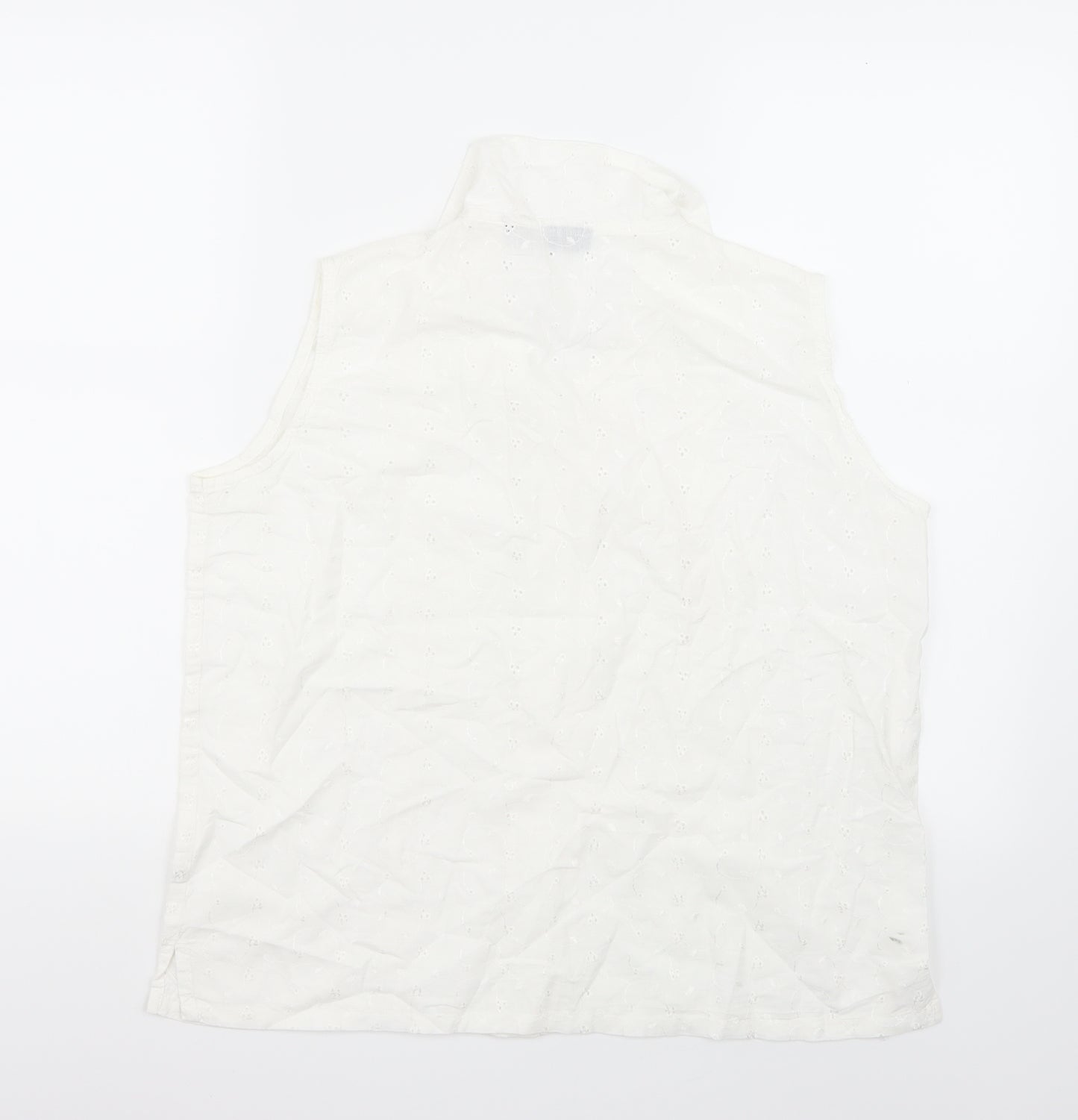Crystals Womens White   Basic Button-Up Size L
