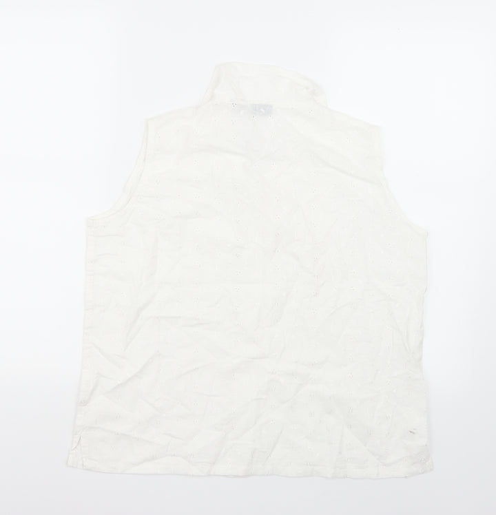Crystals Womens White   Basic Button-Up Size L