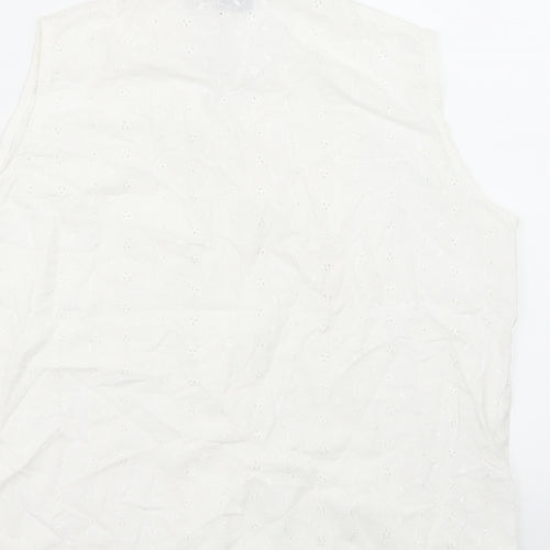 Crystals Womens White   Basic Button-Up Size L