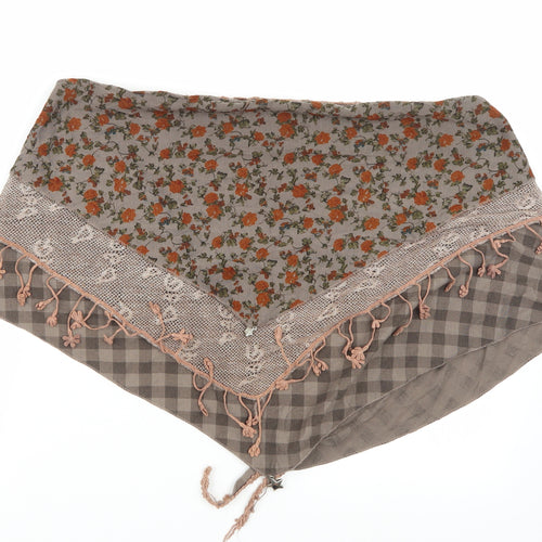 Preworn Womens Brown Floral  Wrap Jumper One Size
