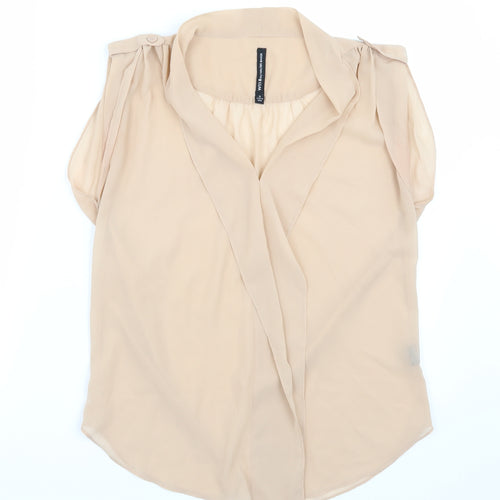 W118 Womens Beige   Basic Blouse Size S