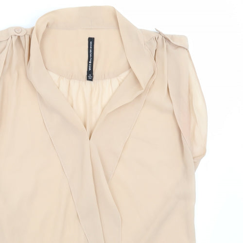 W118 Womens Beige   Basic Blouse Size S