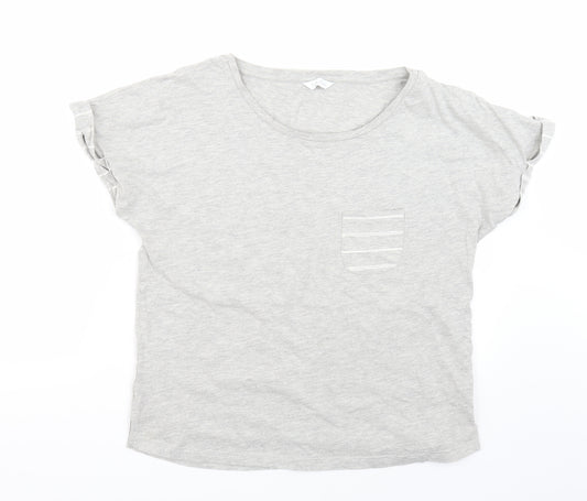 Front view of Love sleep women’s grey rayon top pyjama top, size UK 12