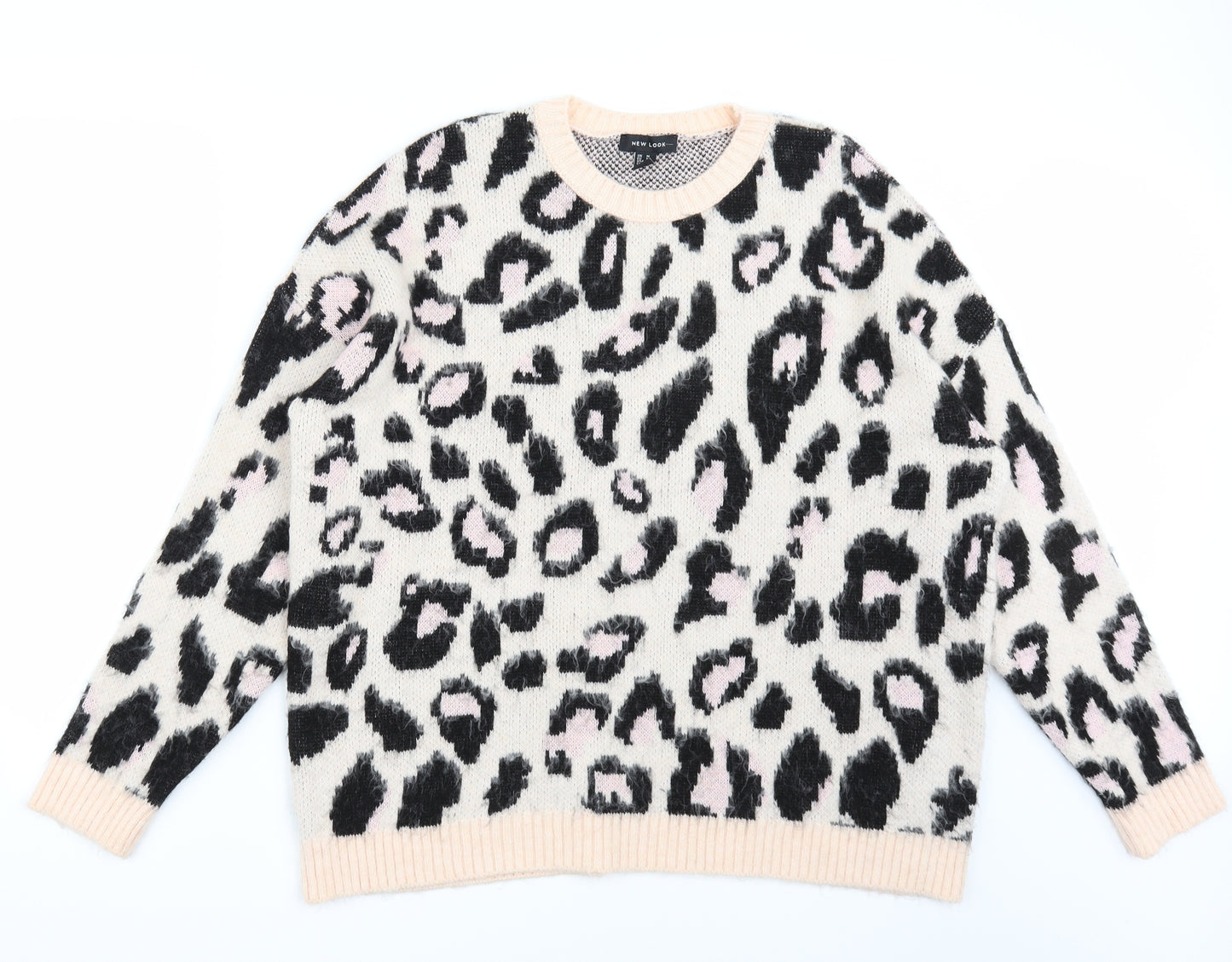 Newlook Womens Pink Animal Print  Pullover Jumper Size M
