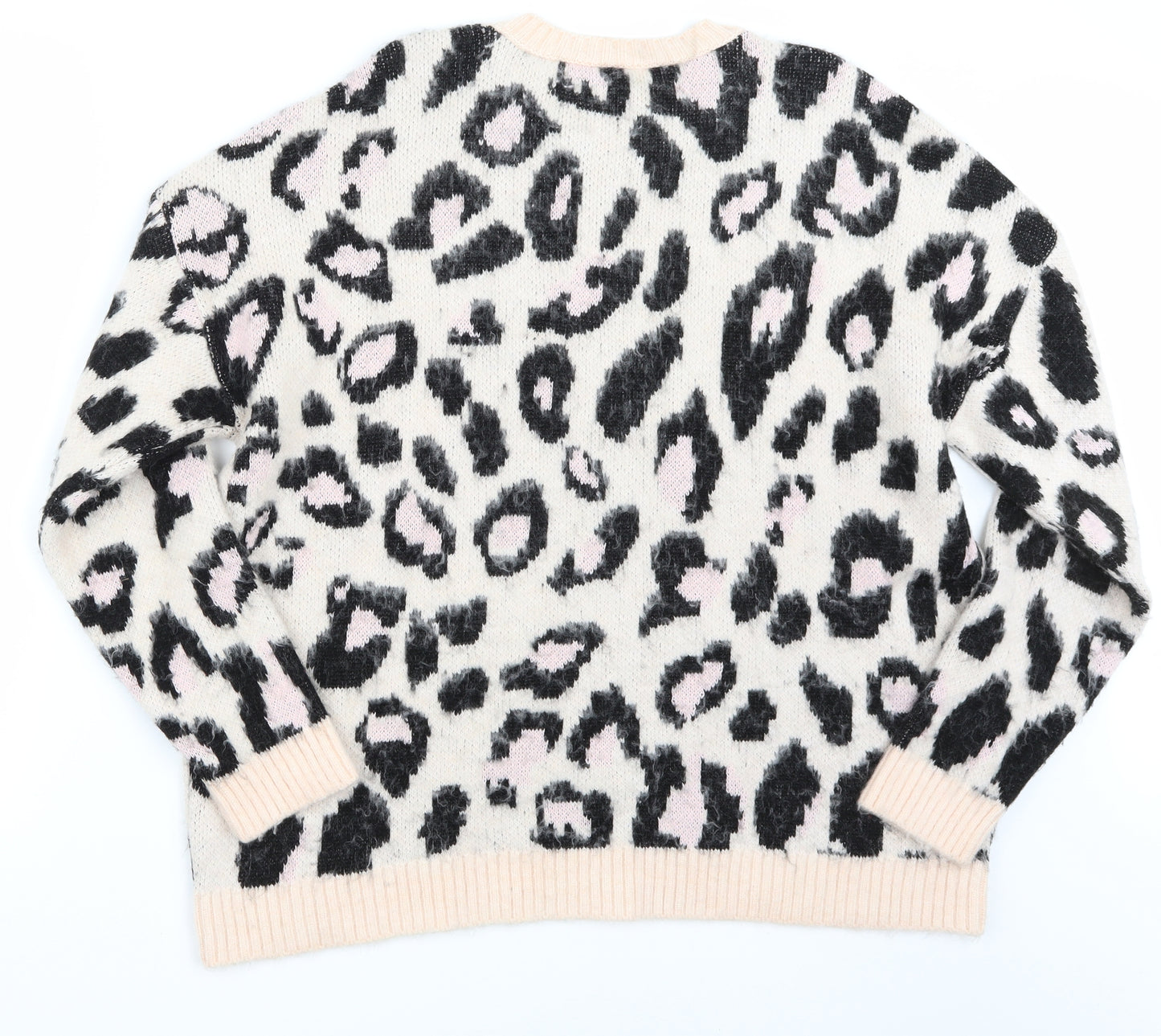 Newlook Womens Pink Animal Print  Pullover Jumper Size M