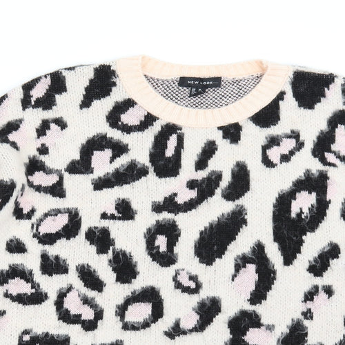 Newlook Womens Pink Animal Print  Pullover Jumper Size M
