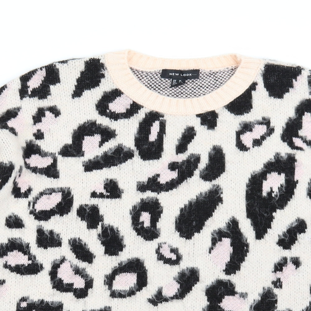 Newlook Womens Pink Animal Print  Pullover Jumper Size M