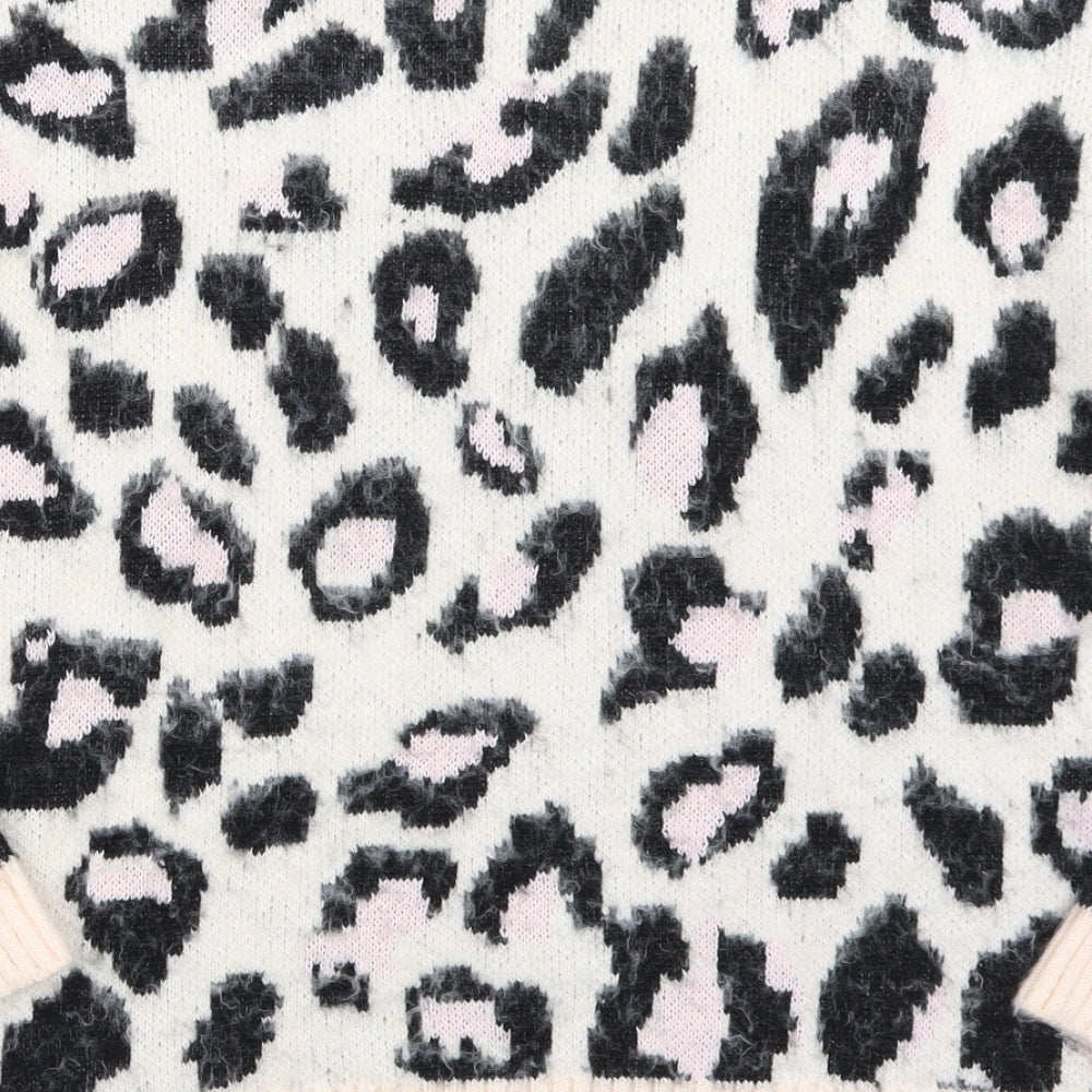 Newlook Womens Pink Animal Print  Pullover Jumper Size M