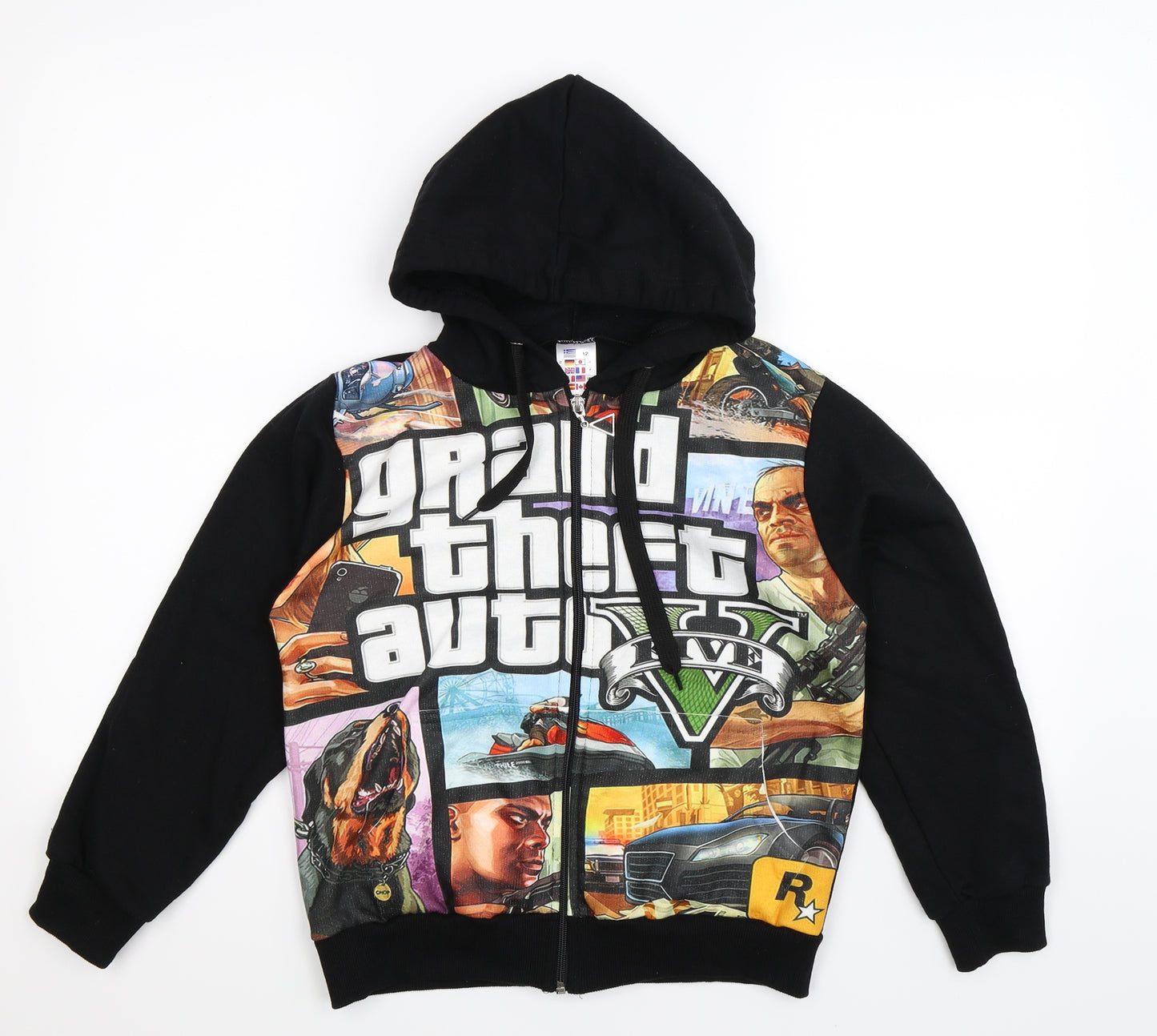 Preworn Womens Black   Full Zip Hoodie Size 12