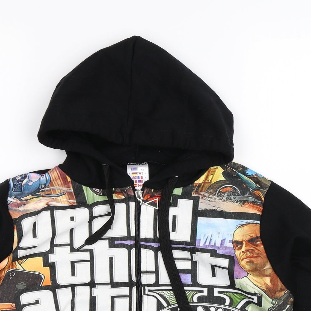 Preworn Womens Black   Full Zip Hoodie Size 12