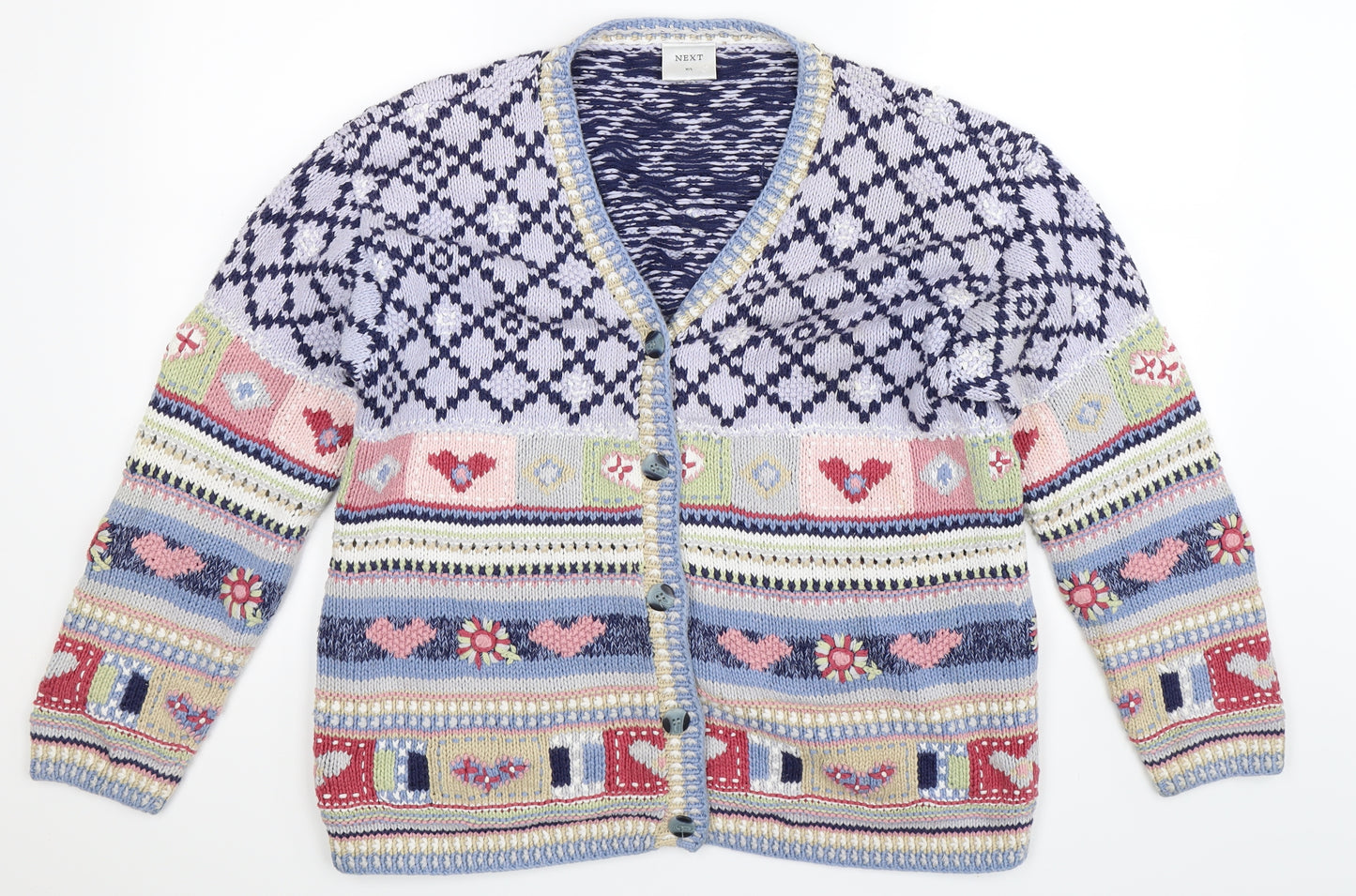 NEXT Womens Multicoloured Geometric Knit Cardigan Jumper Size L