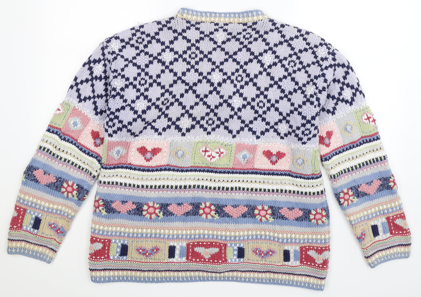 NEXT Womens Multicoloured Geometric Knit Cardigan Jumper Size L