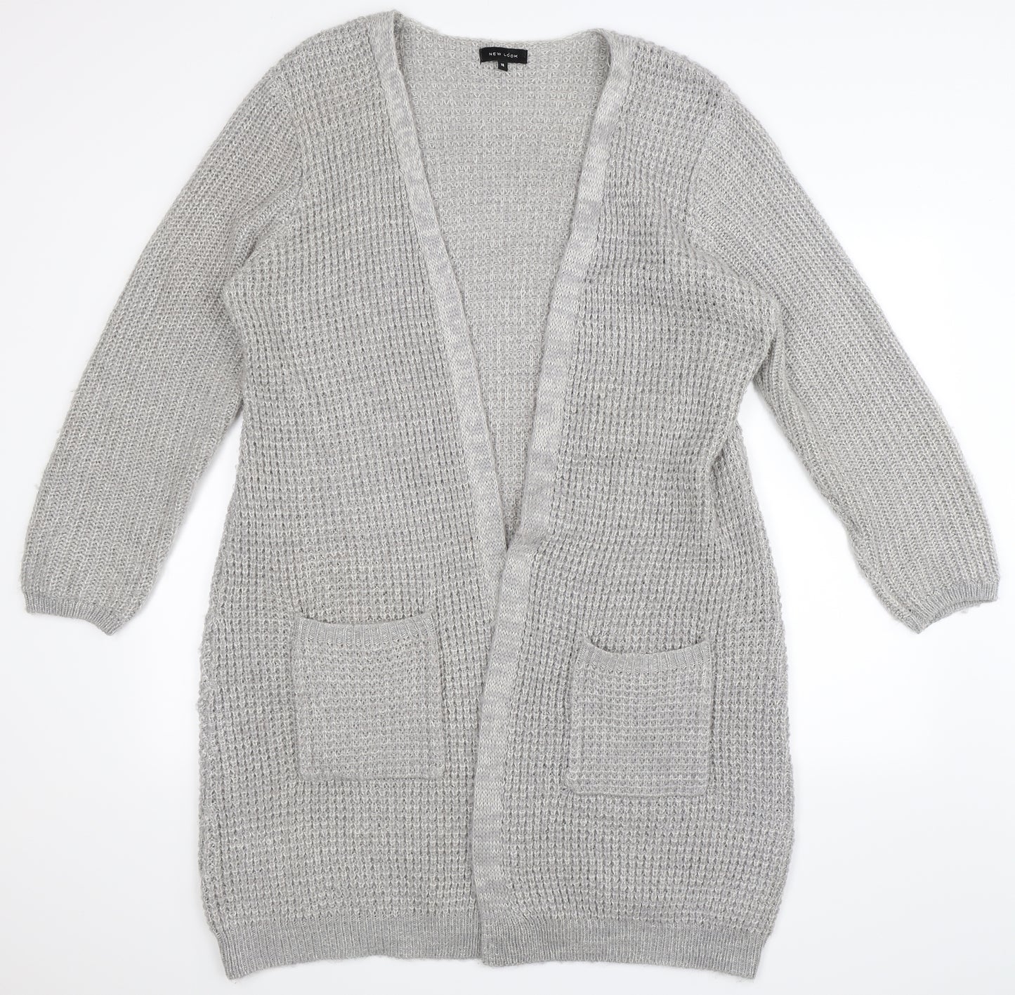 New Look Womens Grey  Knit Cardigan Jumper Size 14