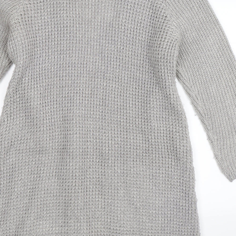 New Look Womens Grey  Knit Cardigan Jumper Size 14