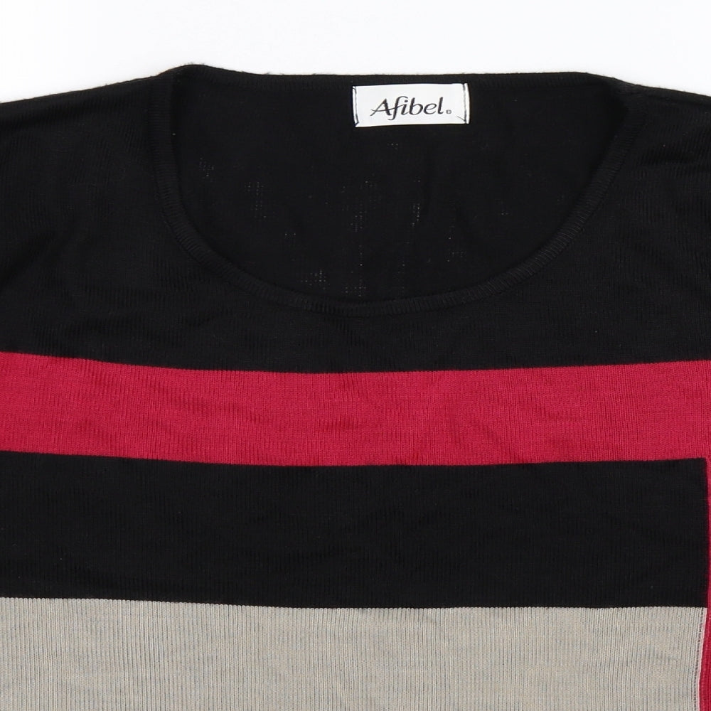Afibel Womens Multicoloured Geometric Knit Pullover Jumper Size 20