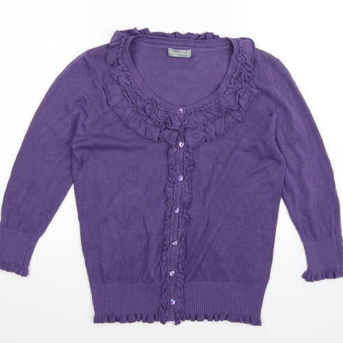 Per Una Womens Purple  Knit Cardigan Jumper Size 12